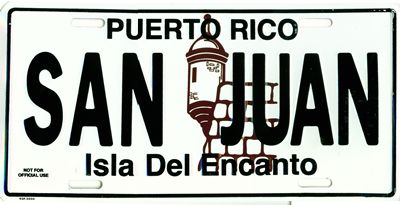 Dulces Tipicos Puerto Rico Licence Plate, San Juan Puerto Rico Licence Plate Puerto Rico